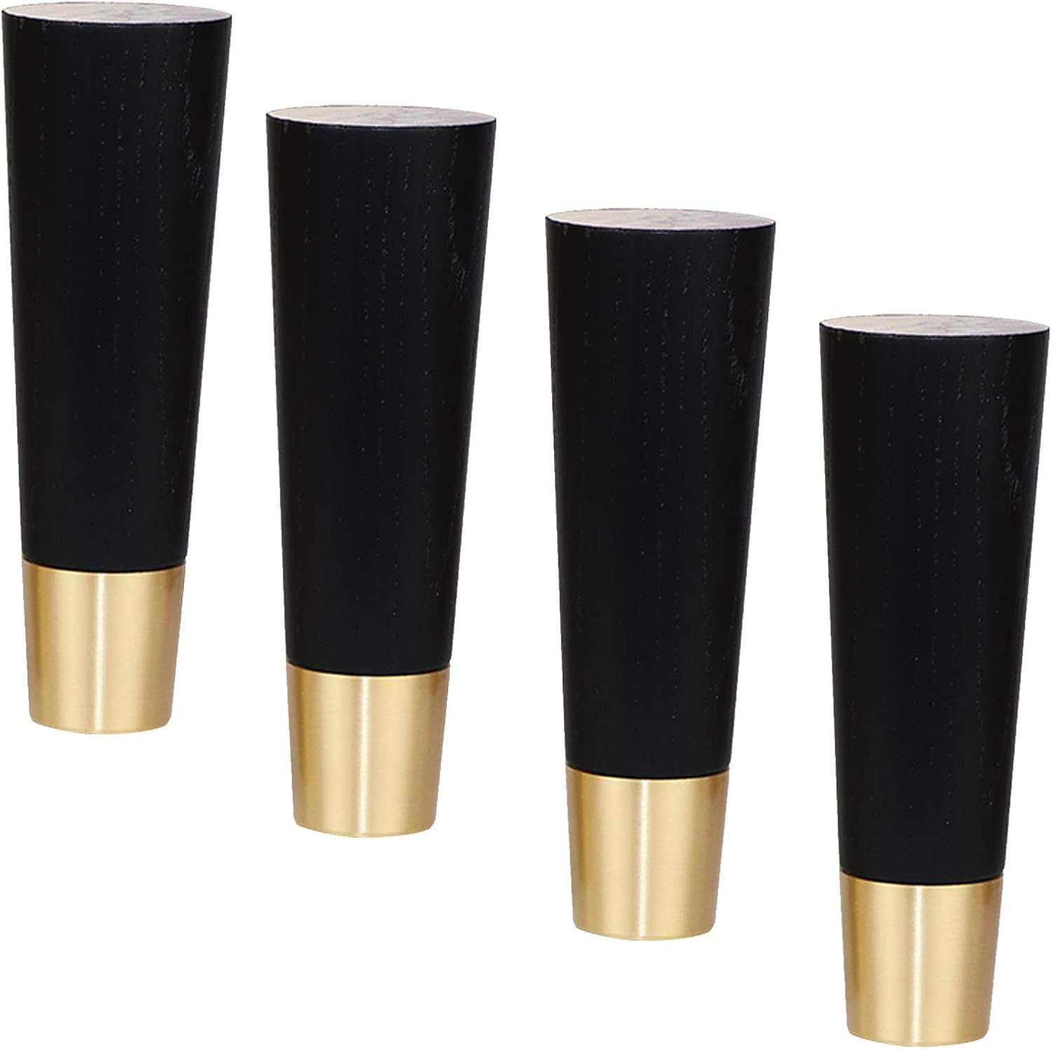 Set van 4 eiken meubelpoten, bankpoten, massief houten tafelpoten, tv