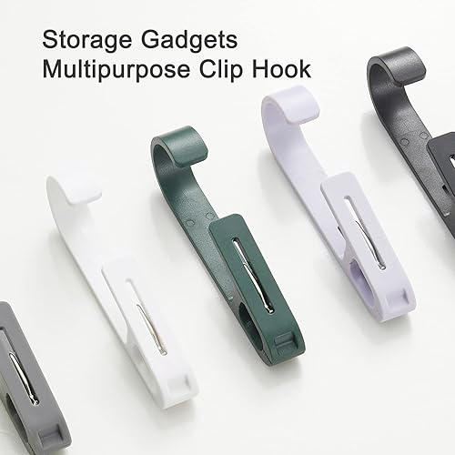 Miniatura 10 de Alfileres grandes para ropa, clips para toallas, 4 ganchos multiusos para ropa, colgador de ropa de plástico fuerte. Gancho en S para cortina de