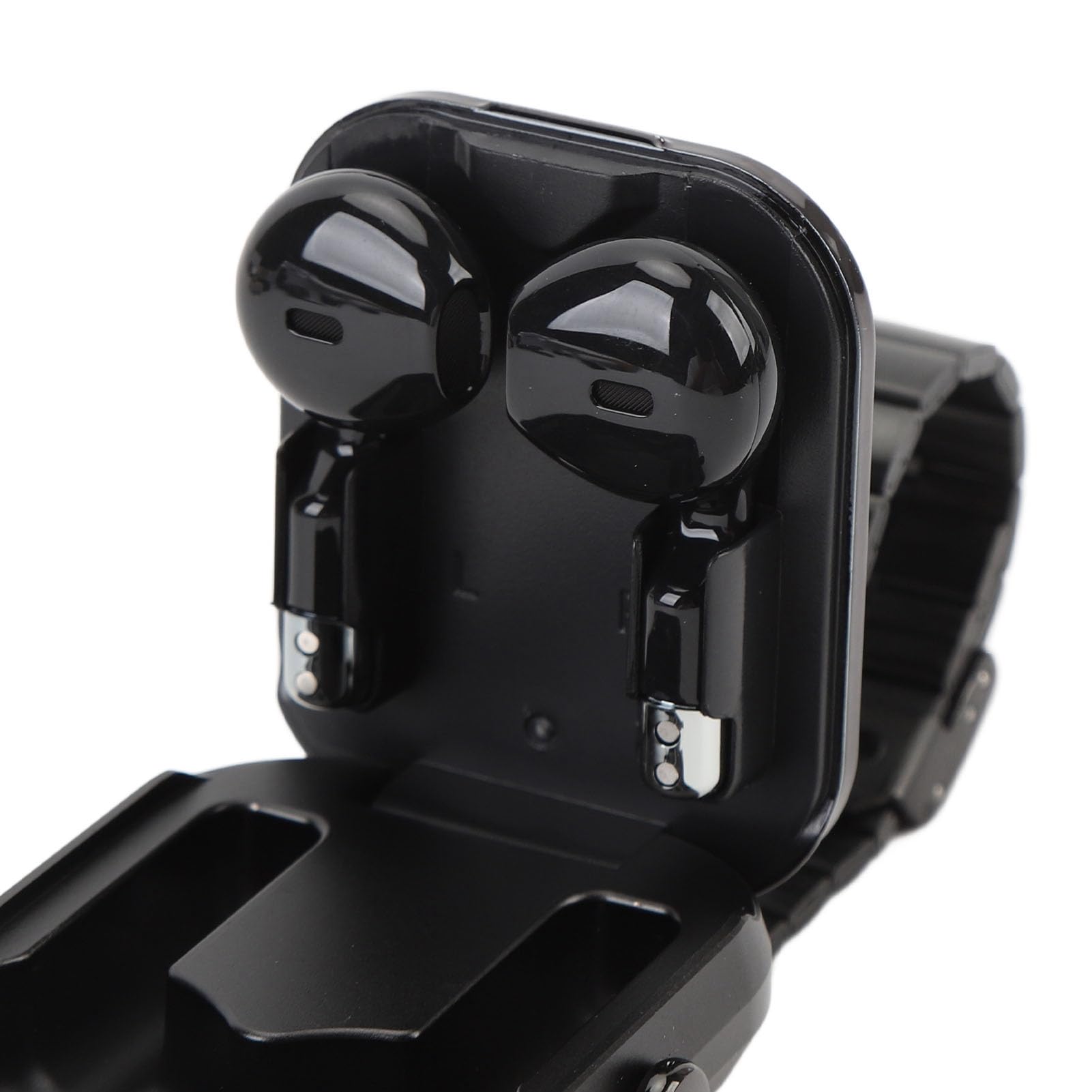 Aramox Montre Connectée avec écouteurs 2 en 1, NFC Bluetooth 5.3 (Black