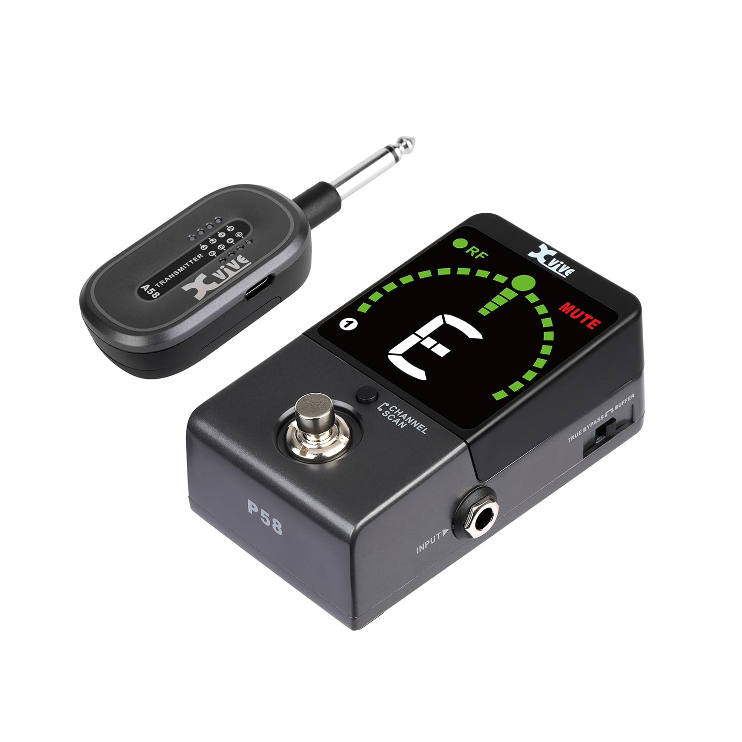 XVive P58 Digital Guitar Pedal Tuner Wireless System, 5.8 GHz