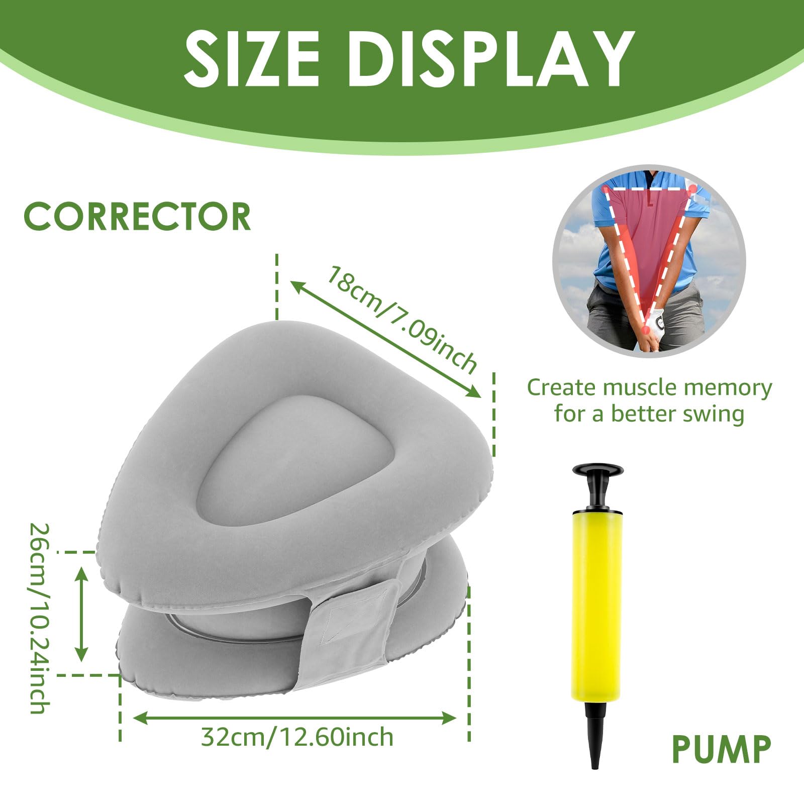 Golf Swing Training Aids, Golf Smart Ball, Triangle Master, Inflatable Swing Training Aid Practice Ball for Golfers Beginners Golfing Posture Correction Teaching Assistant Tool, Gift Idea (Gray)