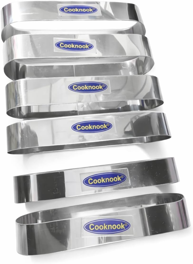 Hot Dog Bun Baking Ring 6.5 Inch Stainless Steel | Hot Dog Bread Mould for Bakery & Home Baking | Food Grade | Pack of 6
