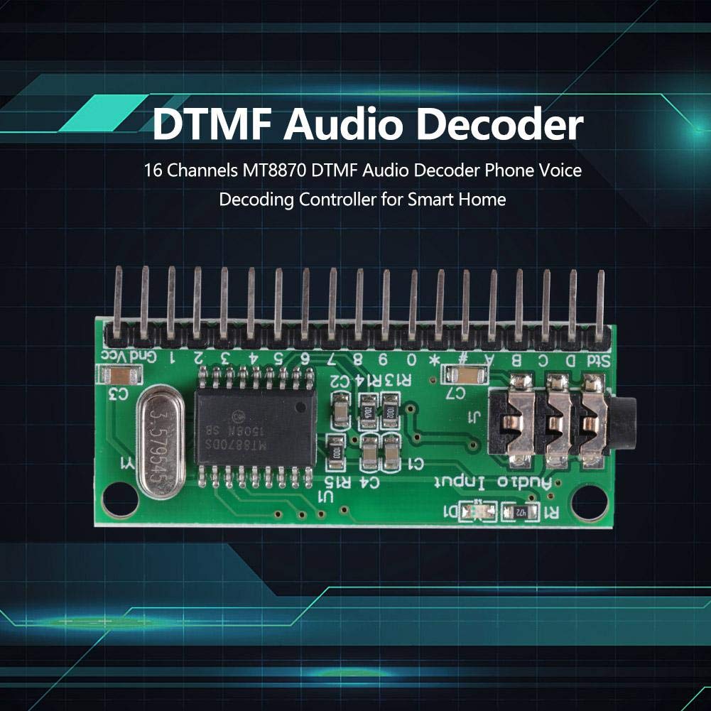 Scheda di decodifica audio, 16 canali DTMF MT8870 Decodificatore audio Telefono Regolatore di decodifica vocale per chiamate vocali telefoni cellulari e telefoni di rete fissa