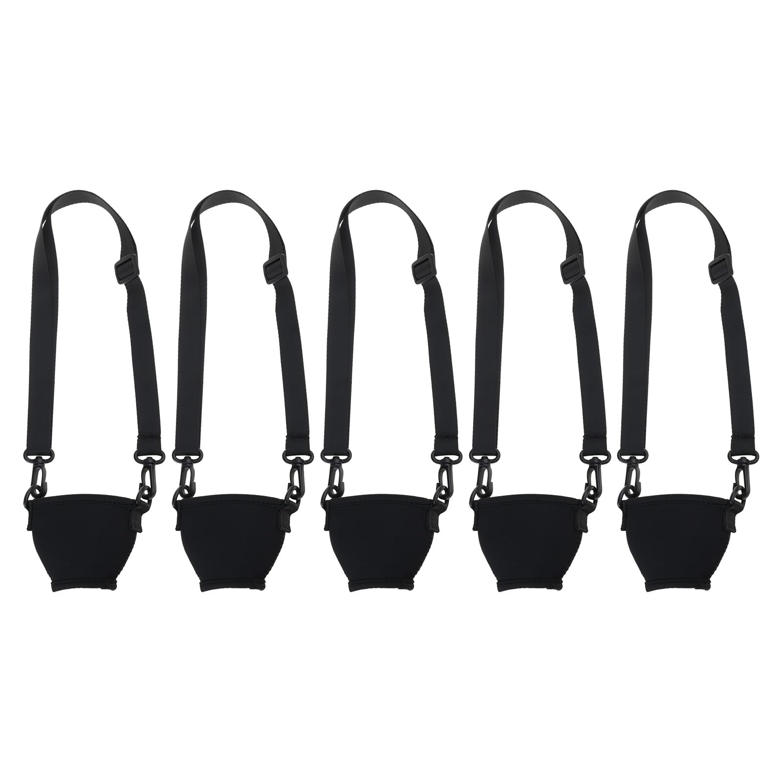 NEWFT 5Pcs Wine Glass Neck Holder Neoprenes Sleeve with Adjustable Neck Strap Wine Glass Lanyard Necklace for Wine Walking