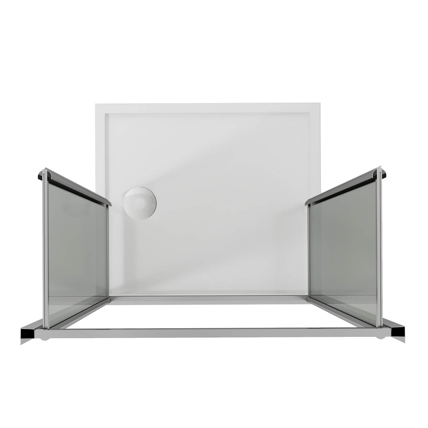 Idralite Porte de Douche 70CM H185 Verre Transparent Ouverture Saloon avec 2 parois pivotantes Mod. Clint