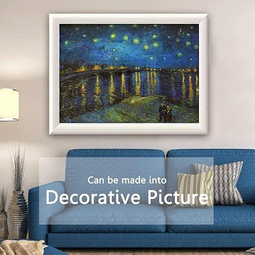 Miniatura 13 de Rompecabezas de 3000 piezas, La noche estrellada de Van Gogh, rompecabezas para adultos con presión reducida, juguete de aprendizaje y educación