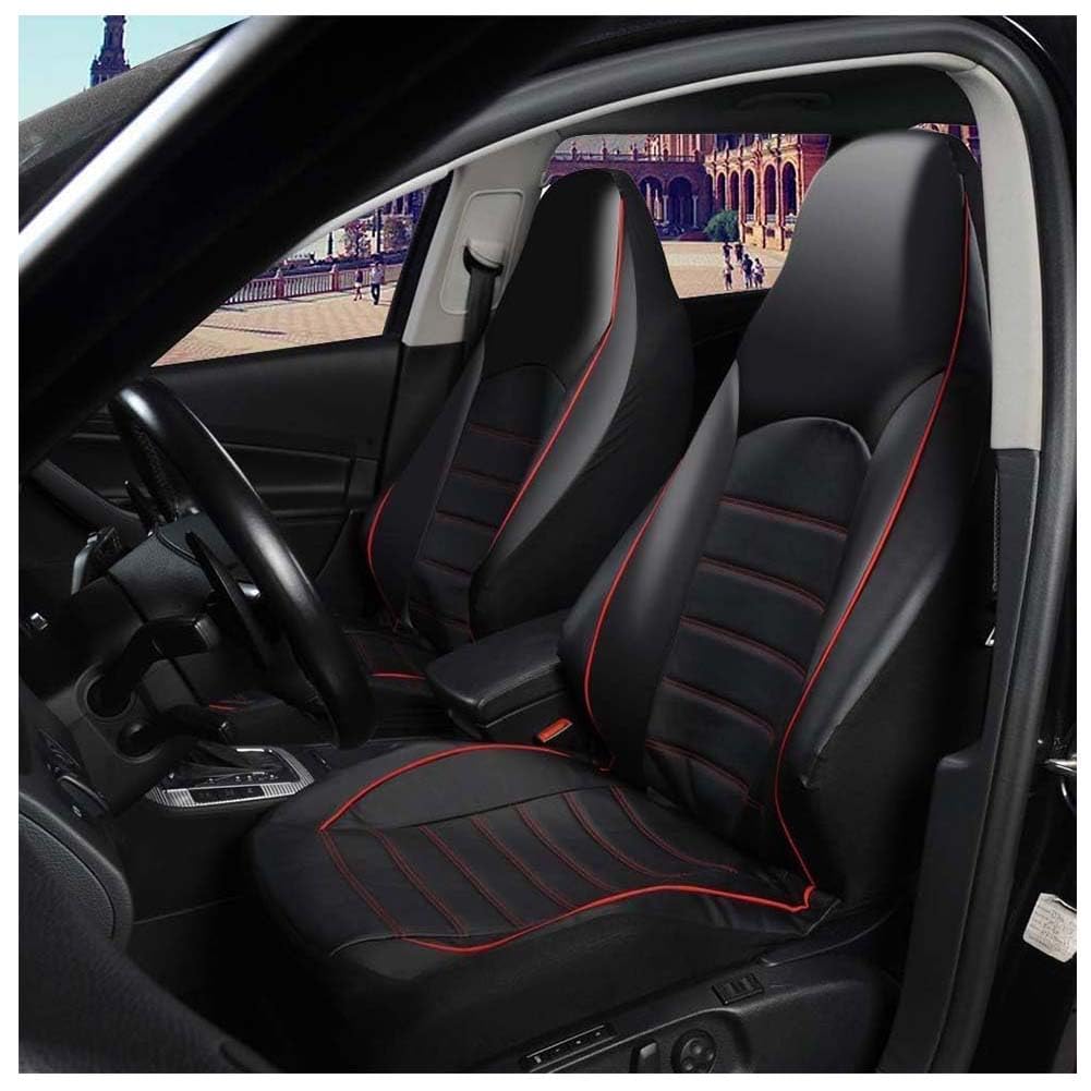 2 Stück Auto-Sitzbezug für Renault Captur 2013-2026, Auto Sitzbezüge Fahrer und Beifahre Set Autositzbezüge, Mit Hoher Rückenlehne Und Schalensitzbezug,A/Red