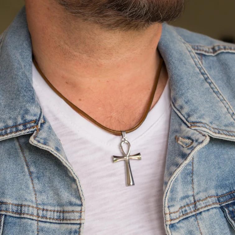 Leather Necklace for Men Women with Solid 925 Sterling Silver Lobster Clasp 3mm Black/Brown/LightBrown/Red Leather Necklace Cord 16/18/20/22/24/26/30 Inches - Image 4