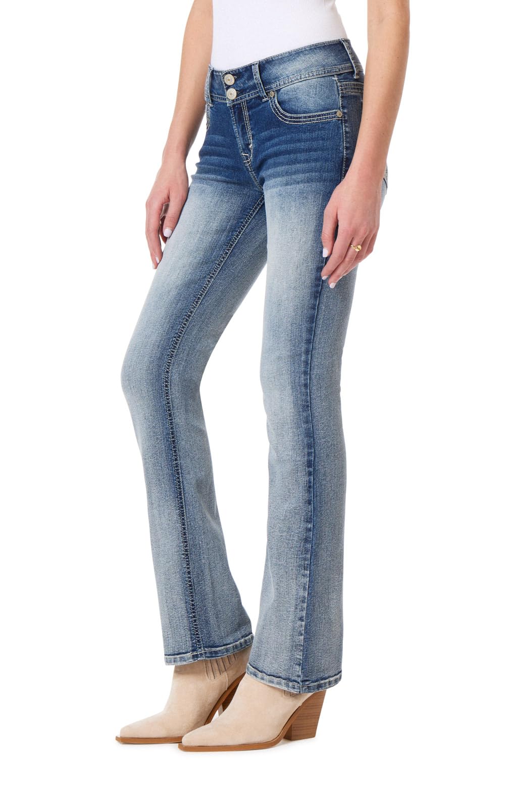 WallFlower Women's InstaStretch Luscious Curvy Bootcut Jeans, Camille, 13