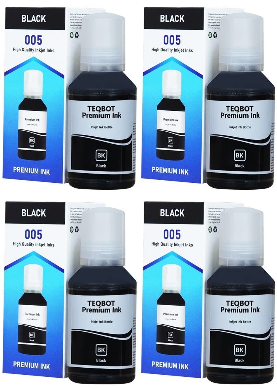 Teqbot 005 Ink Pack 4 for Epson M1120, M3140, M3170, M1140, M1180, M2140,M2170 Printers Black Ink Bottle