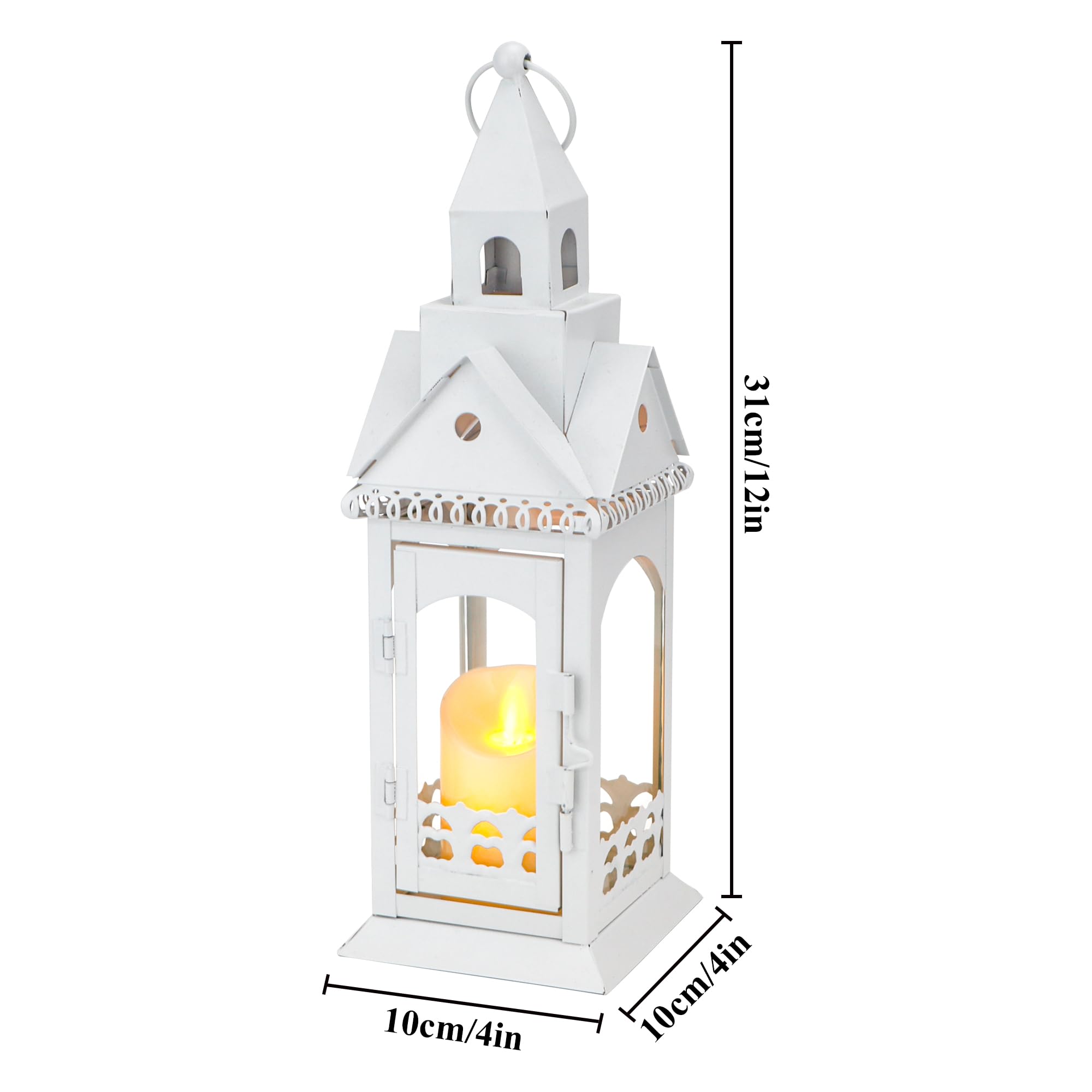 TRIROCKS Farol de metal de estilo rústico de 30,5 cm de alto, decorativo, para exteriores