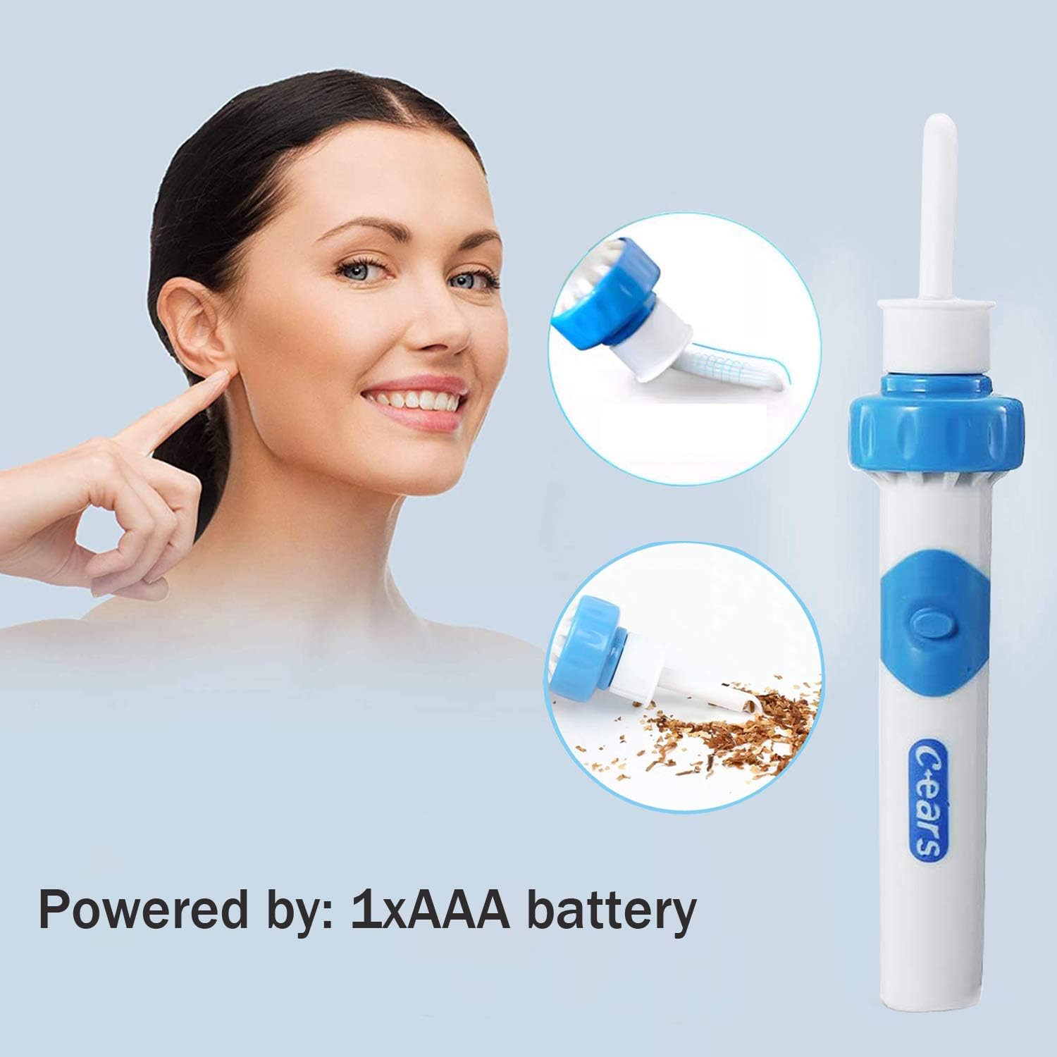 Ear Vacuum Wax Remover, Ear Wax Removal Kit, Ear Wax Vacuum for People of All Ages, Ear Vacuum Cleaner Easy Earwax Remover Soft Prevent Ear-Pick Clean Tools Set