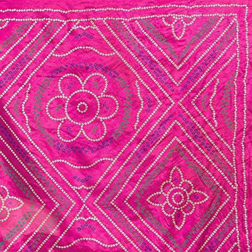 Image of DUPATTA BAZAAR Woman's Printed Bandhini Silk dupatta