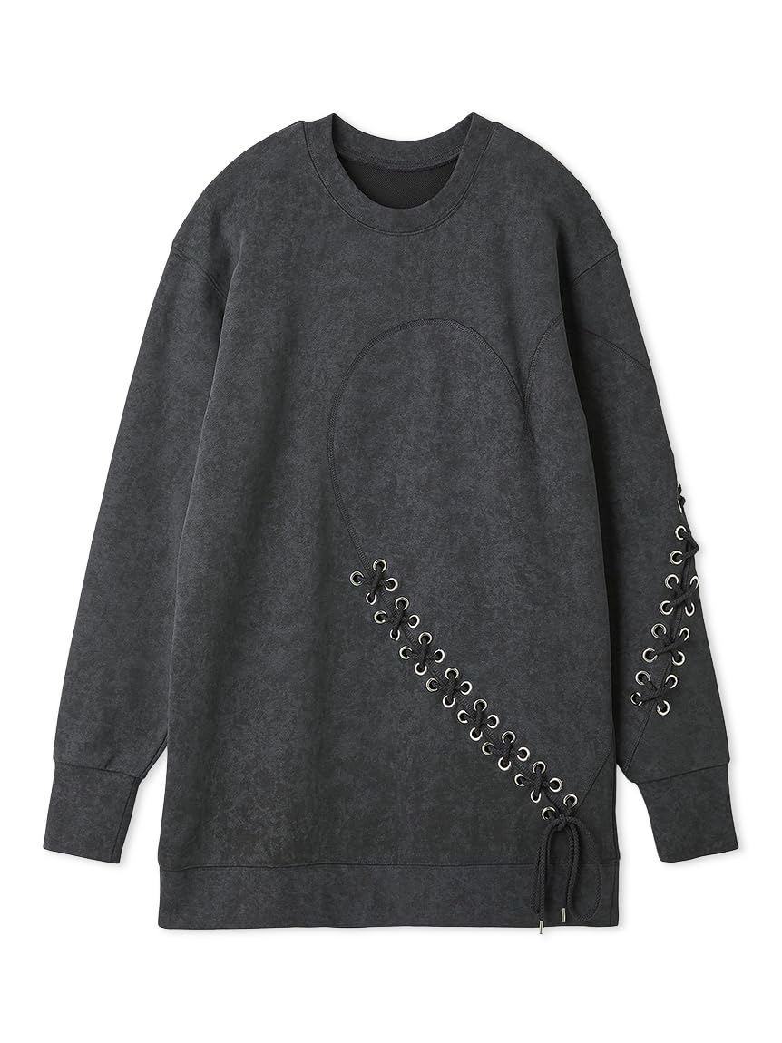 FUR FUR ハートレースアップスウェットワンピース Amazon.co.jp: [ファーファー] ハートレースアップスウェット