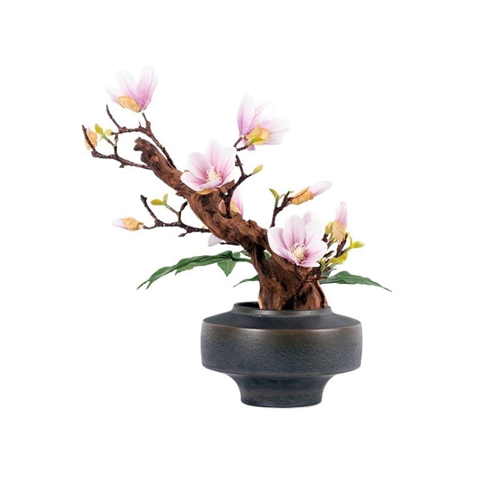 DFGHNBVC Artificial Flowers Unique Simulation Bonsai Arrangement Greenery Fake Flowers Ceramic Flower Pot Home Hotel Soft Decorations Artificial Flowers With Vase