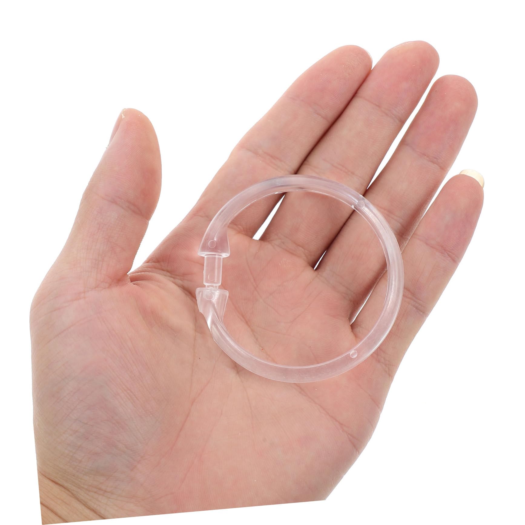 50 Pezzi Anelli Doccia in Plastica Trasparente Ganci Tondi Resistenti Chiusura Scatto Facile per Bastoni Tende da Bagno Supporto Robusto e Riutilizzabile