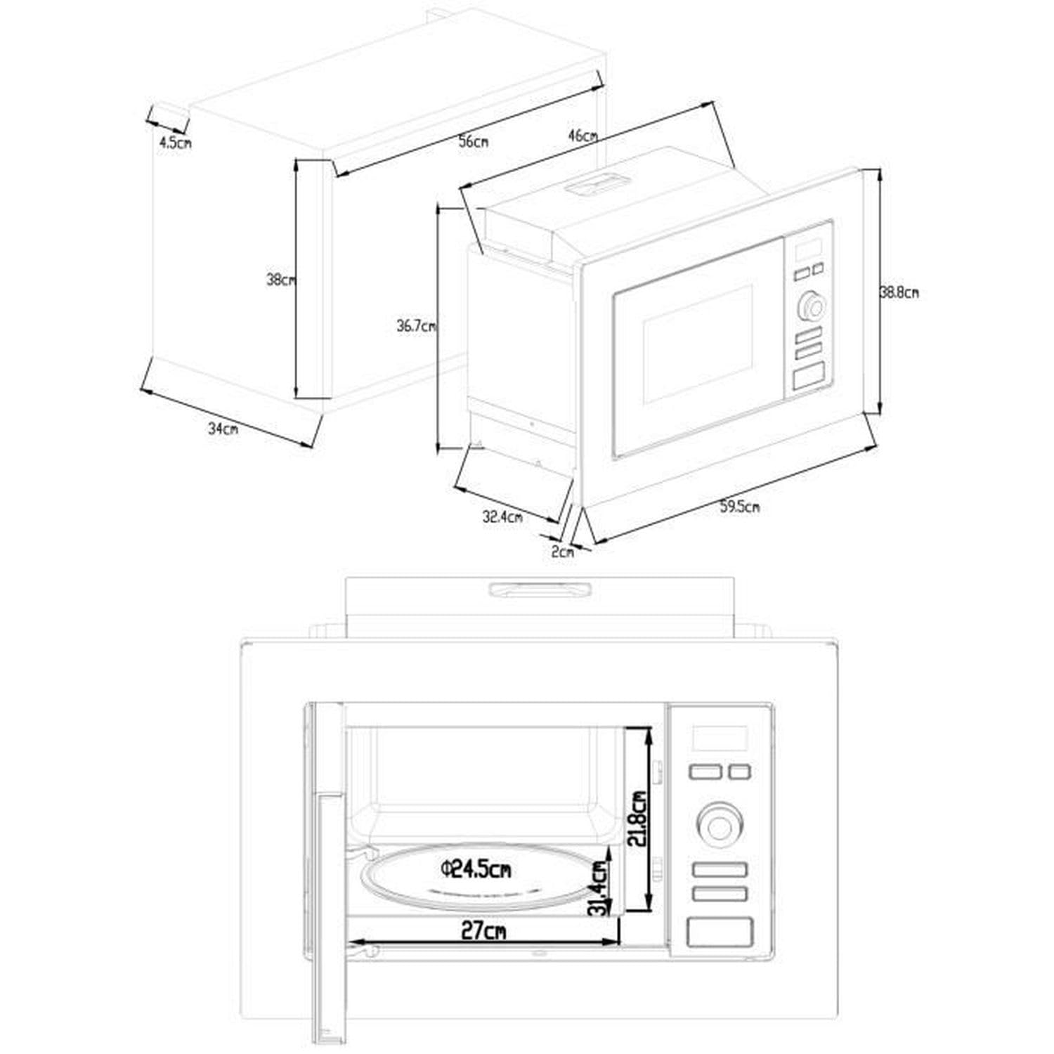 Micro-ondes pose libre 20L CONTINENTAL EDISON, CEMO20IXEG
