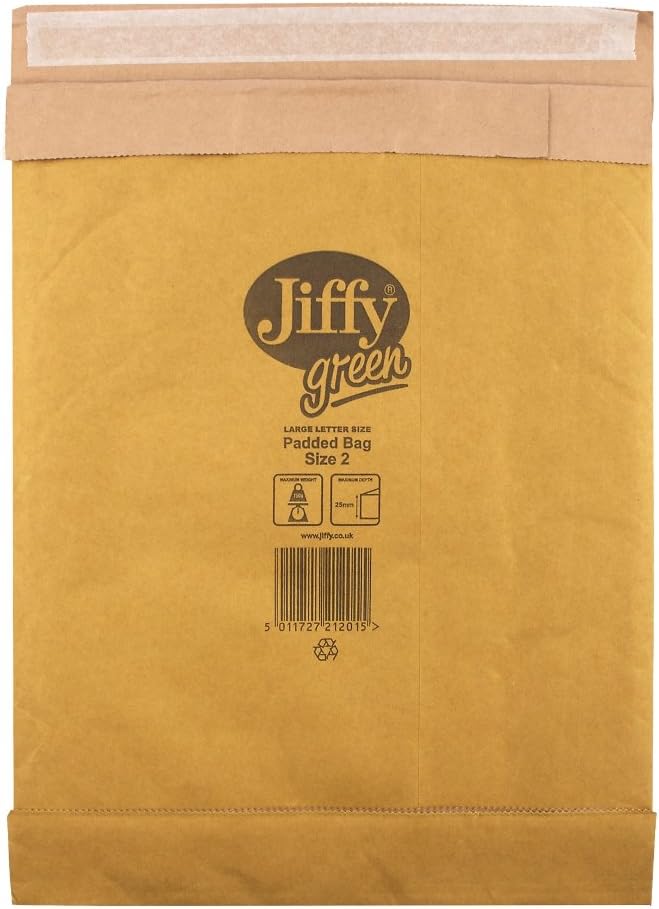Jiffy Padded Bags, Size 2, 195 x 280mm, 100 Paper, Heavy Duty