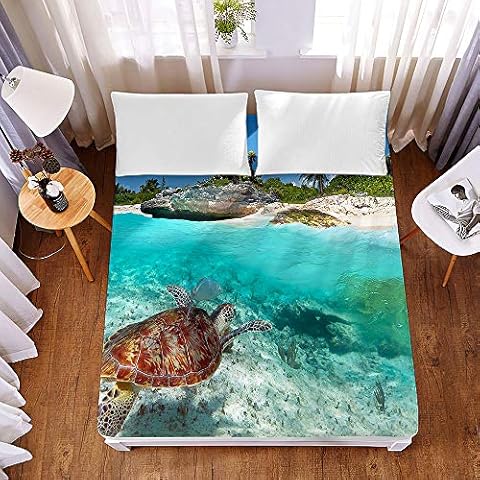 Sábana Bajera Ajustable Chickwin Microfibra 3D Impresión Suave Cómoda Transpirable Cover