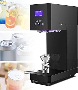 Commercial Benchtop Electric Can Seamer with Counter Semi-Automatic Tin Can Glass Bottle Sealing MachineBlack