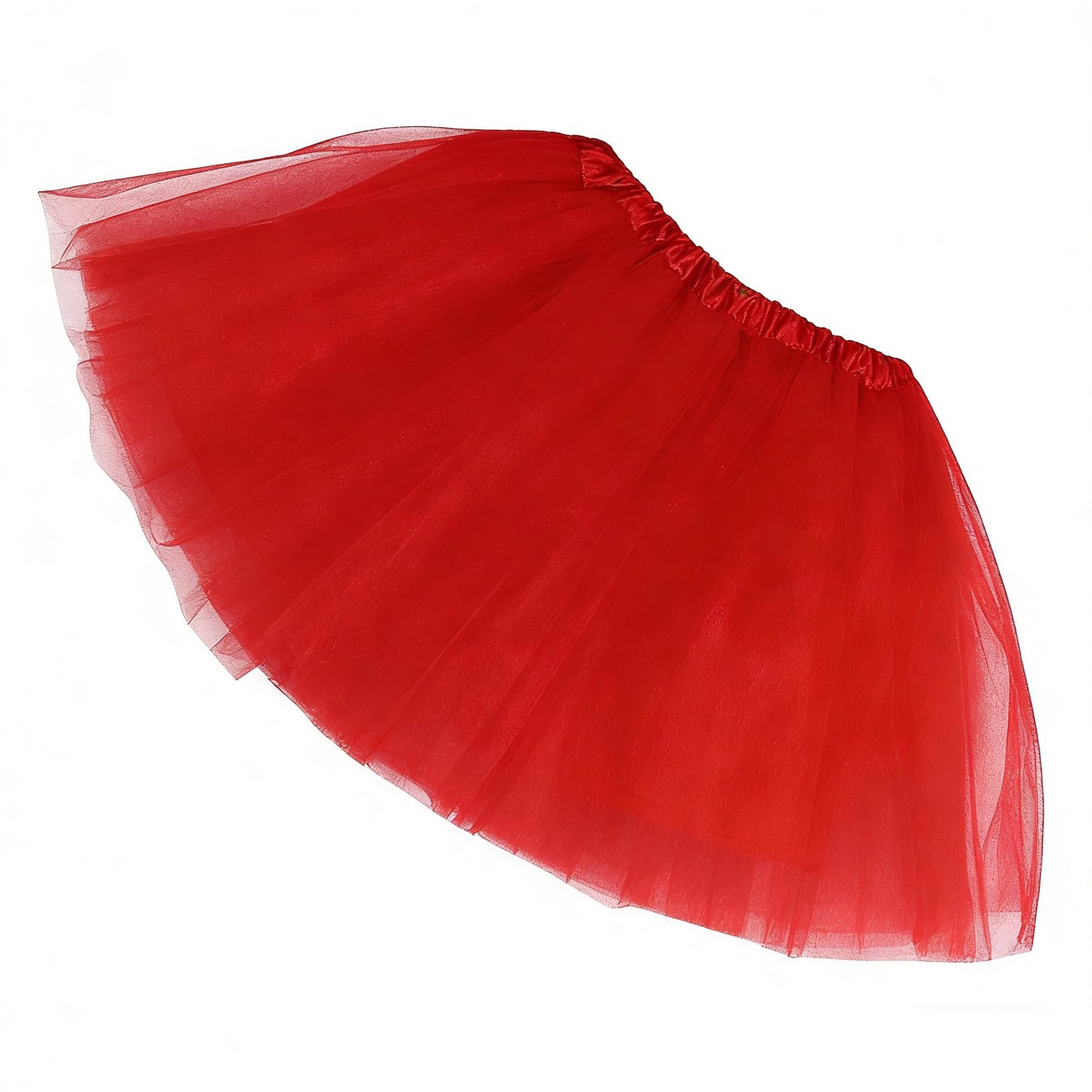 Pryon Tutu Skirts for Women,Adult Puffy Tulle Skirts with Lining,Sparkly Fairy Ballerina Short Tutu Skirts Poofy Ballet Dance,for Womens Ladies Girls Kids Halloween Party Cosplay Dress-up Costume Red