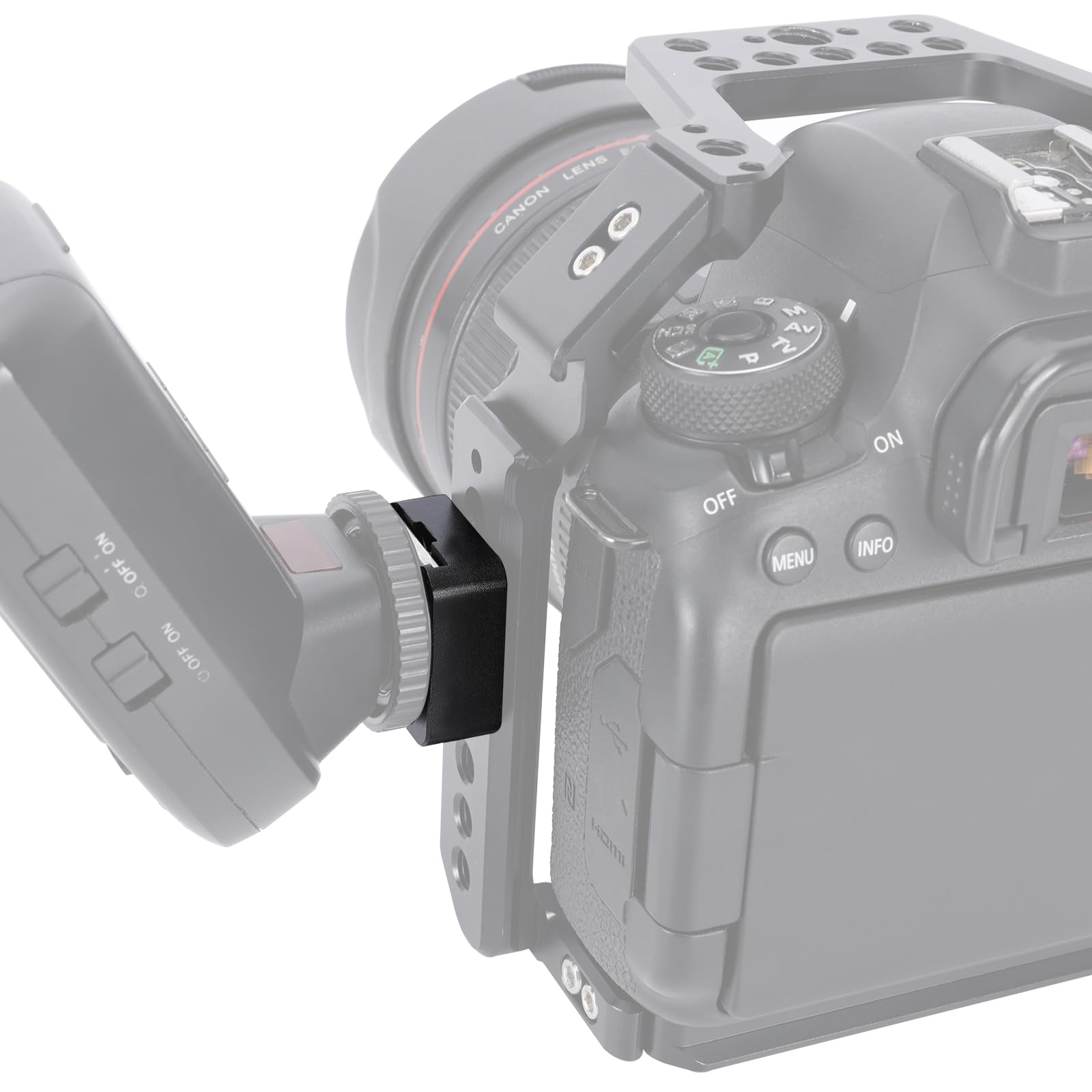 NICEYRIG 2 adaptadores de montaje de zapata fría, soporte de zapata fría con tornillos de localización Ar ri (3/8 y 1/4) y pines de localización desmontables, compatible con cámara DSLR, micrófono