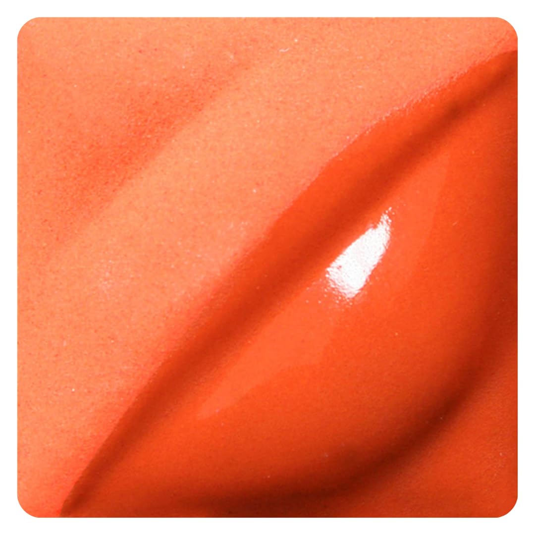 AMACO Velvet V-389 Flame Orange Underglaze, 2 oz. (59 mL), Cone 05-10 “V” Intermixable Underglaze for Bisque and Wet/Unfired Clay