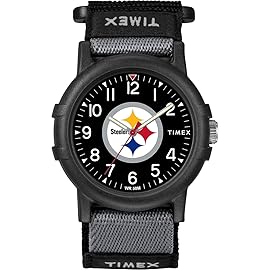 Timex NFL Recruit 38mm Watch - Pittsburgh Steelers with Black Fabric Strap
