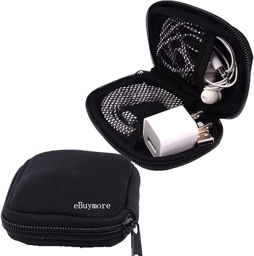 Negro Universal Neopreno Cremallera Auriculares Auriculares Dock Cargador Cable Organizador Electrónica Accesorios Caso Varios USB, Mp3, Carga,