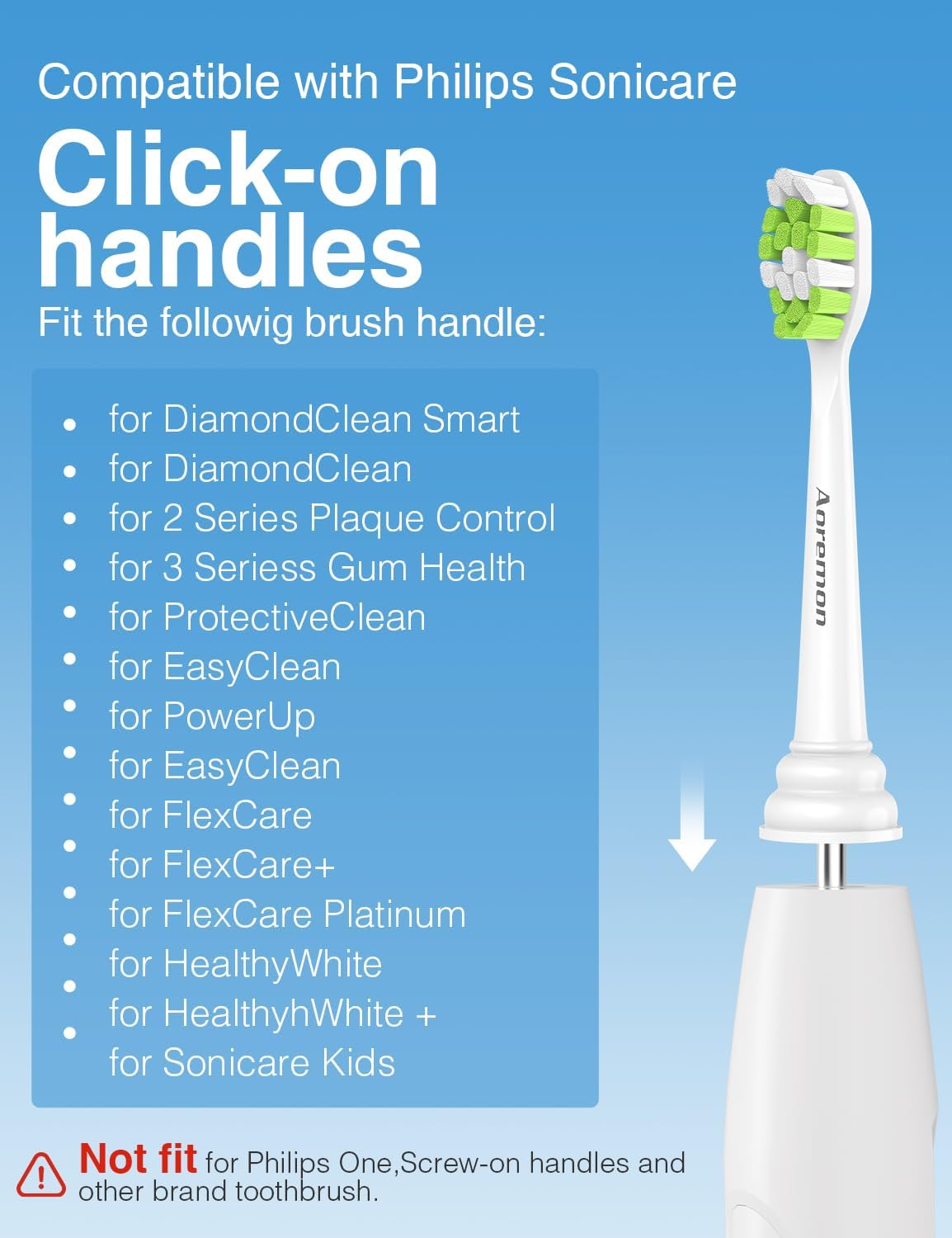 Aoremon Toothbrush Replacement Heads for Philips Sonicare W W2 W3, White image 2
