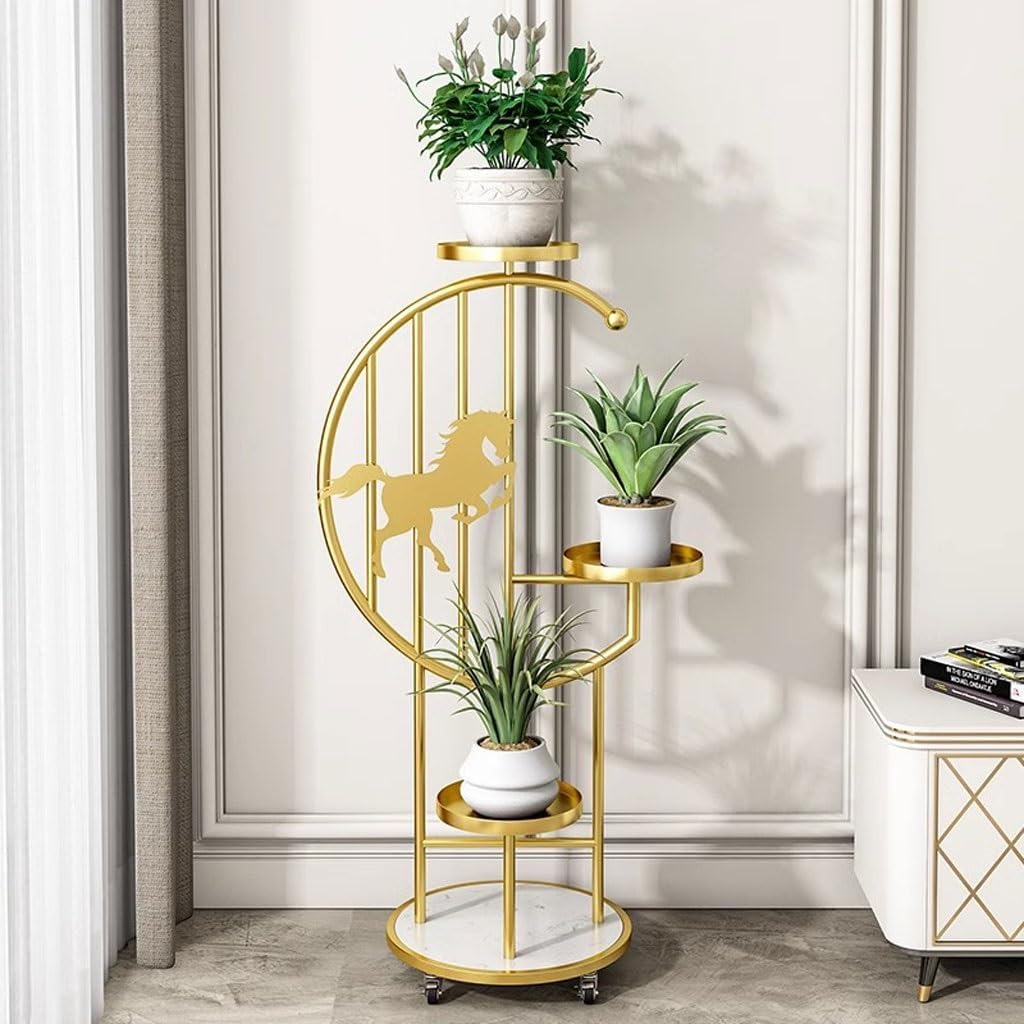Tiered Plant Stand Indoor Living Room Simple Pothos Display Rack Balcony Floor-standing Decorative Flower Pot Rack Outdoor Plant Stands For Patio(A)
