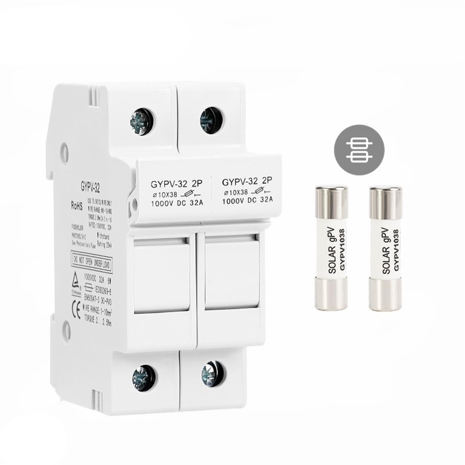 Amazon.com: TBZFNZXF 2P Parallel DC Fuse Holder 10 * 38mm PV