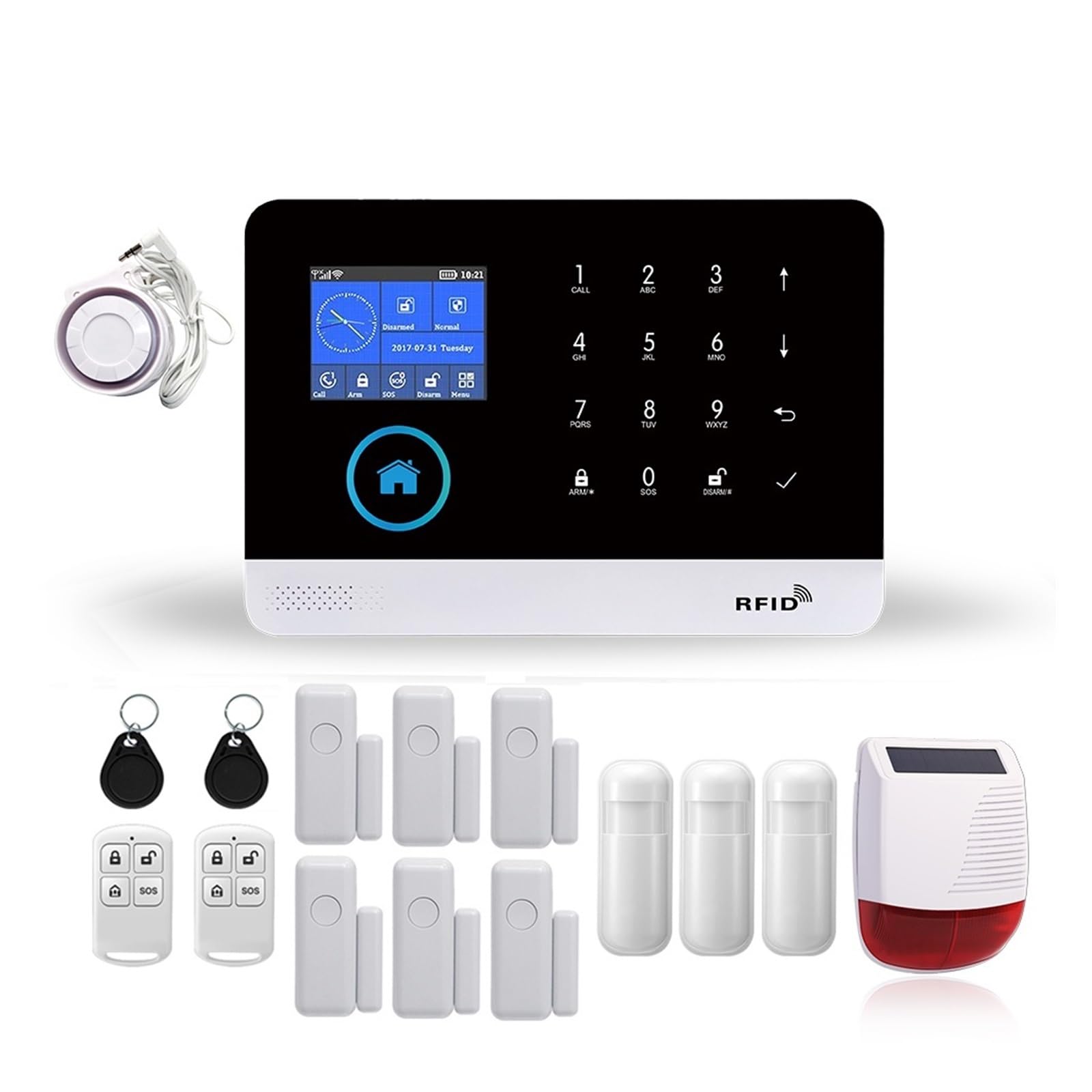 Systemy BezpieczeńStwa W Domu WiFi GSM Bezprzewodowy Inteligentny Domowy System Alarmowy Antywłamaniowy Z Zewnętrzną/wewnętrzną Syreną Stroboskopową Inteligentne Życie Pilot Aplikacji TUYA(N)