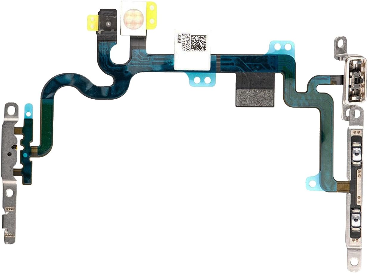 Johncase New OEM Power Volume Button Control Switch On/Off + Flash Light + Mic + Mute Connector Flex Cable w/Bracket Replacement Parts Compatible for iPhone 7 (All Carriers)