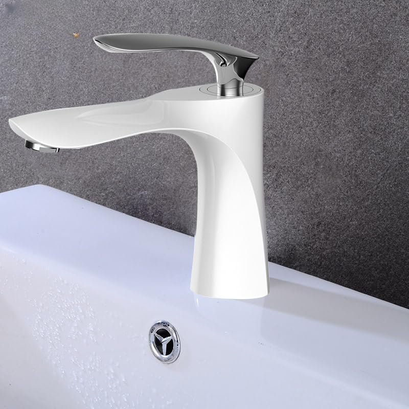 Robinets de bassin chaud et froid mitigeur évier blanc