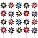 Hestya Plastic Rainbow Pinwheel, Lawn Pinwheels, Party Pinwheels Windmill Rainbow Pinwheel DIY Pinwheels Set for Kids Toy Garden Lawn Decor, 36 Pieces (15 cm, Multicolor A)