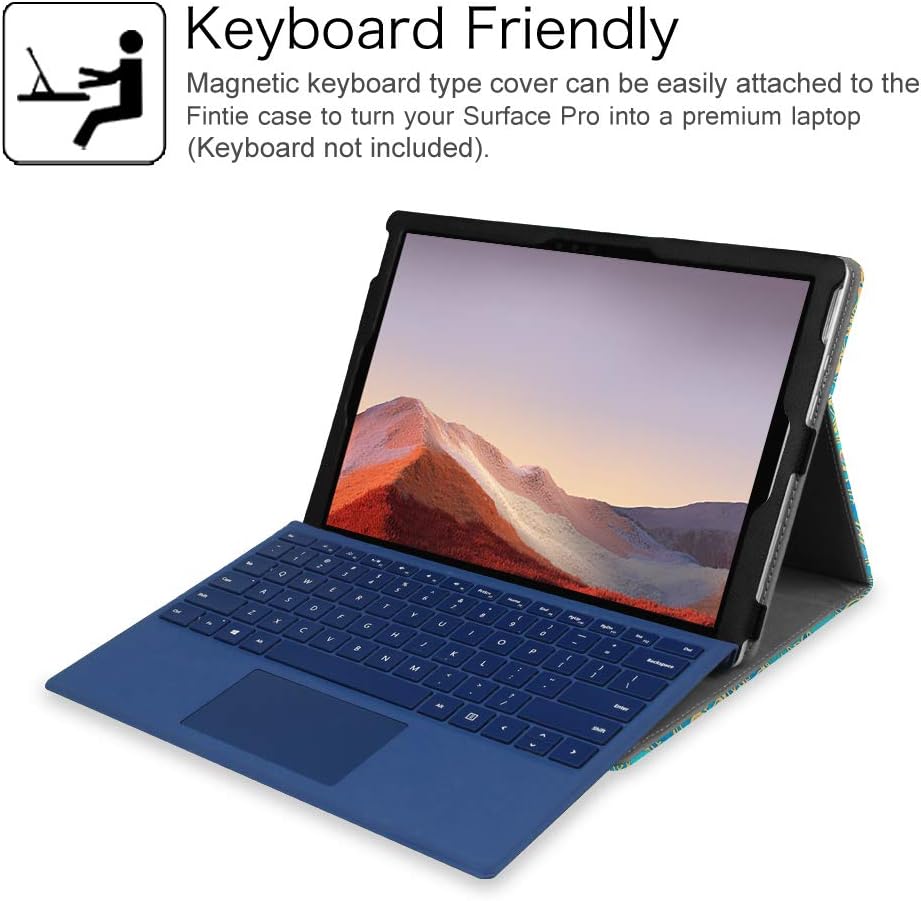 Fintie Case for Microsoft Surface Pro 7+ / Surface Pro 7 / Surface Pro 6 / Surface Pro 5 4 3, Multiple Angle Viewing Folio Stand Cover with Card Pocket, Compatible with Type Cover Keyboard (ShadesB)