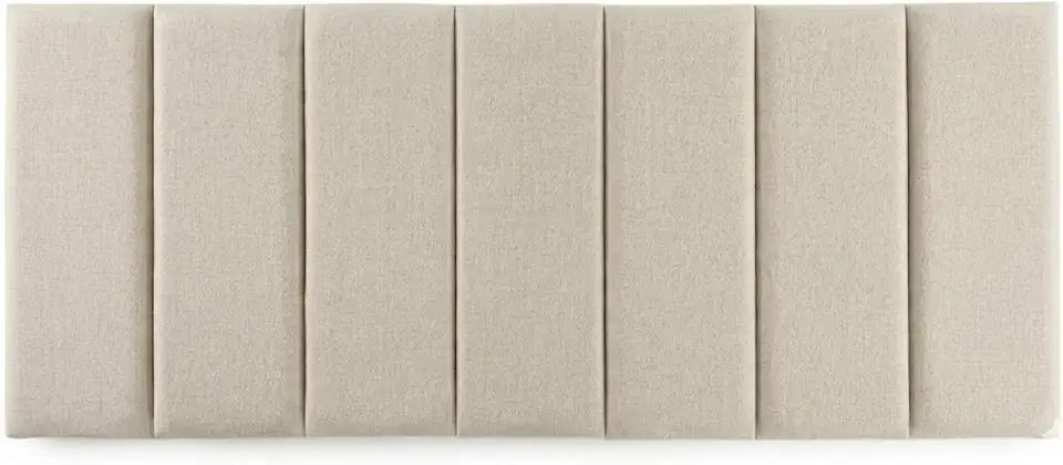 Cabeceira de Cama 140x45 Estofada Bege Tecido Linho Estilo Moderno e Minimalista