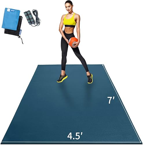 MRO Extra Large Exercise Mat For Home Gym, 8'x4.5'7'x4.5'6'x4.5'(7mm) Workout Mats for Gym Flooring, Non-Slip, Extra Thick Durable Cardio Mat, Ideal