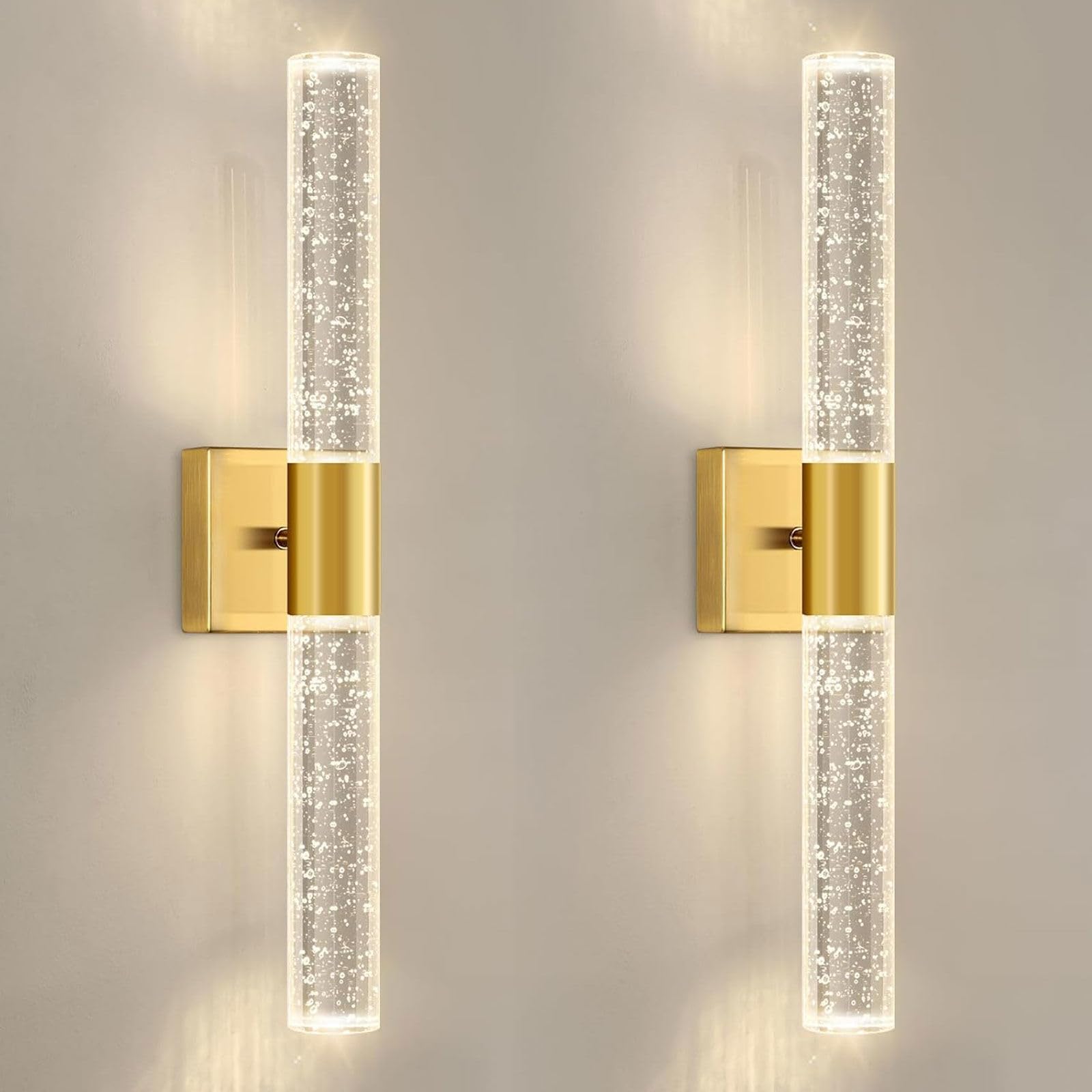 ZLGUBAY Battery Operated Wall Sconce Set of Two, Rechargeable Modern Crystal Dimmable Black LED Wireless Wall Lights, for Bedroom Living Room Hallway Vanity Light Fixtures