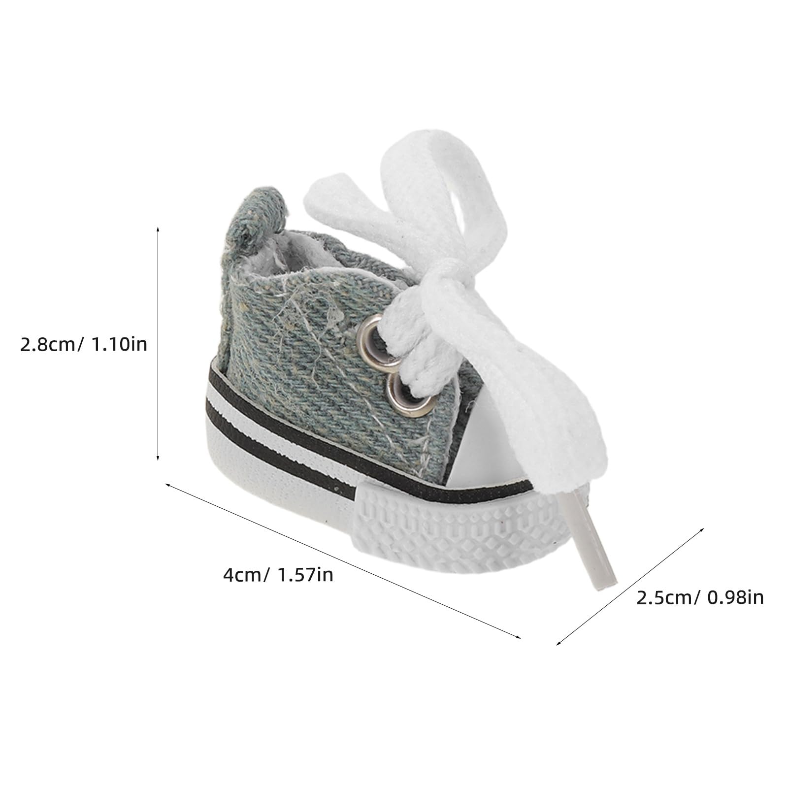 Milisten 2 Paires de Mini-Baskets en Toile pour Poupées, Chaussures Miniatures pour Poupées, Chaussures à Lacets Style Bjd, Longueur 4 Cm, Accessoire de Costume Et de Maison de Poupée