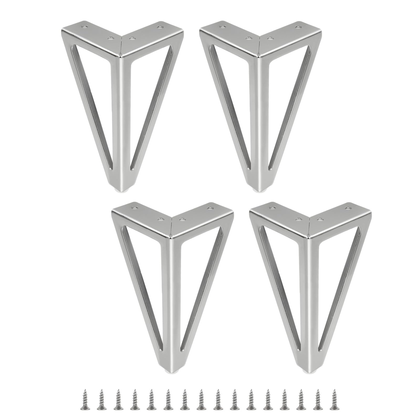 Set Di 4 Piedini Per Mobili In Plastica ABS - Design Nordico, Colore Bianco, Viti Incluse, Per Tavolini O Armadi - Foto 3