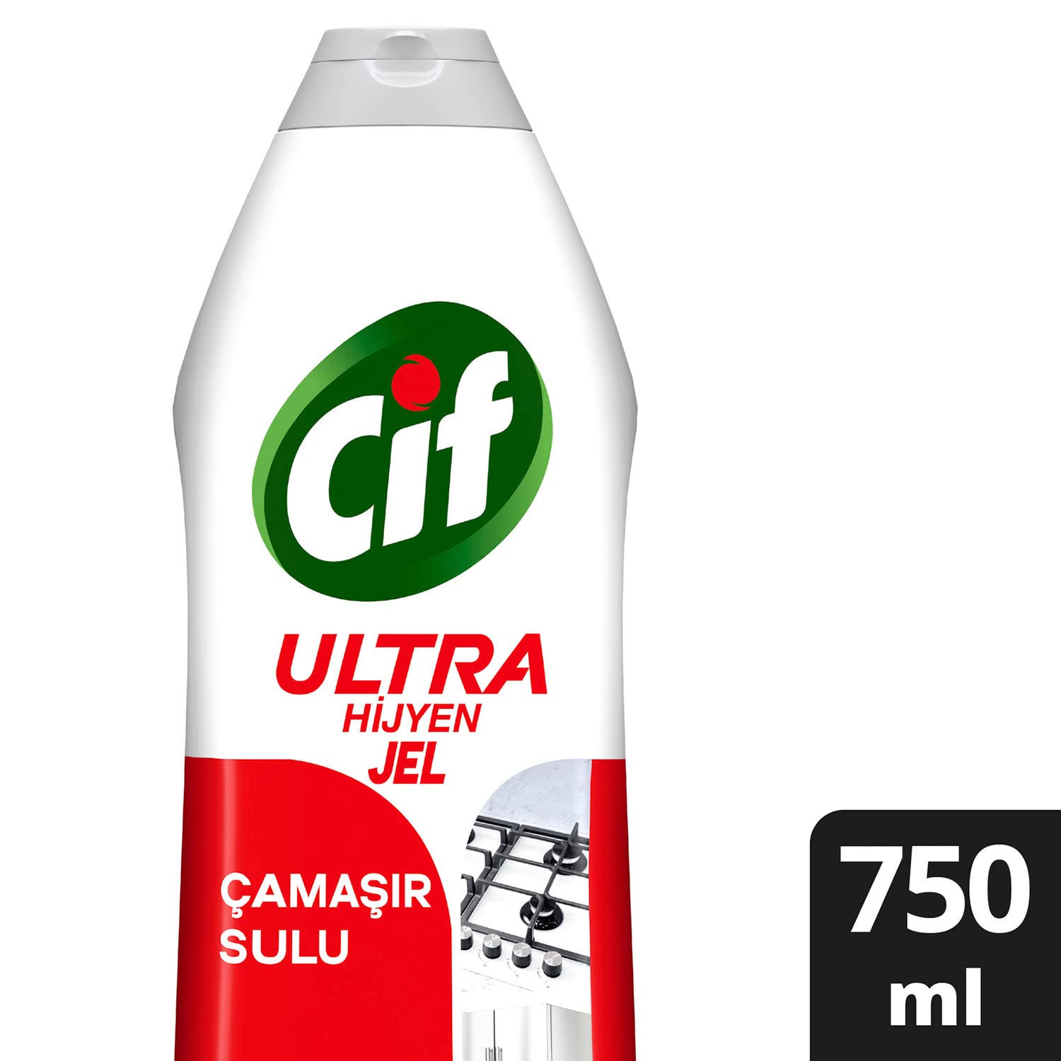 Cif Ultra Hijyen Jel Yüzey Temizleyici Çamaşır Sulu Katkılı Leke Çıkarıcı Yağ Çözücü 750 ml