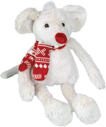 Miniatura 1 de Enesco Kalidou - Ratón navideño con bufanda roja y patas largas, animal de peluche, 10 pulgadas, color blanco