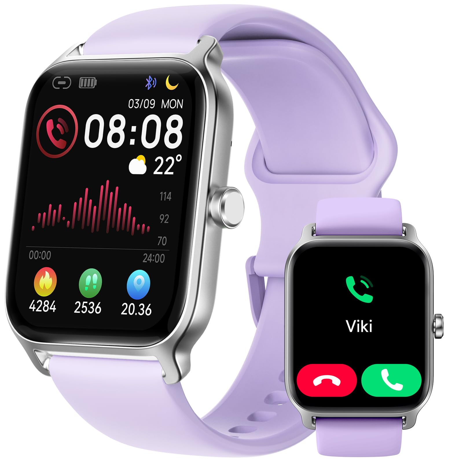 Smartwatch Donna Rispondi/Effettua Chiamate e Alexa, 1.8" Orologio Smartwatch SpO2/Frequenza Cardiaca/Sonno/Stress, Contacalorie/Passi/Distanza, 120 Modalità Sport, Orologio Fitness IP68 Regalo Donna