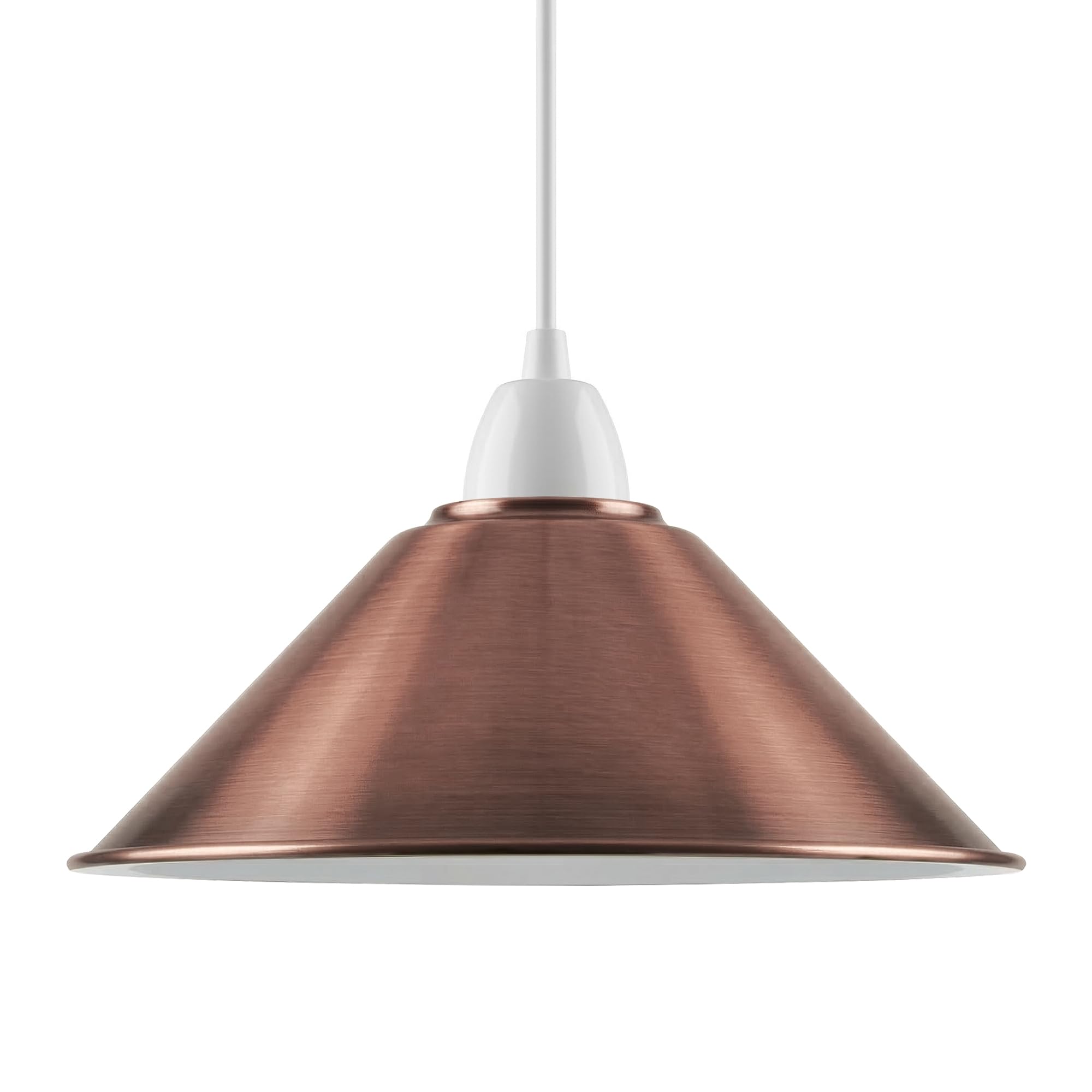 Small Copper Light Shade Ceiling, 22cm Cone Metal Lampshades for Ceiling Lights, Industrial Easy Fit Pendant Lamp Shades for Table Lamps, Living Room, Bedroom, Kitchen, Hallway, Home