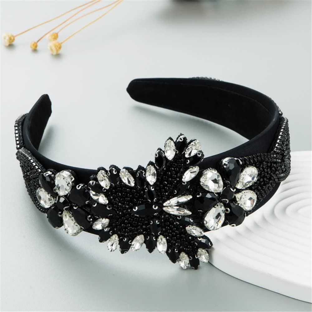 Diadema Ancha De Cristal Para Mujer, Diadema Vintage Con