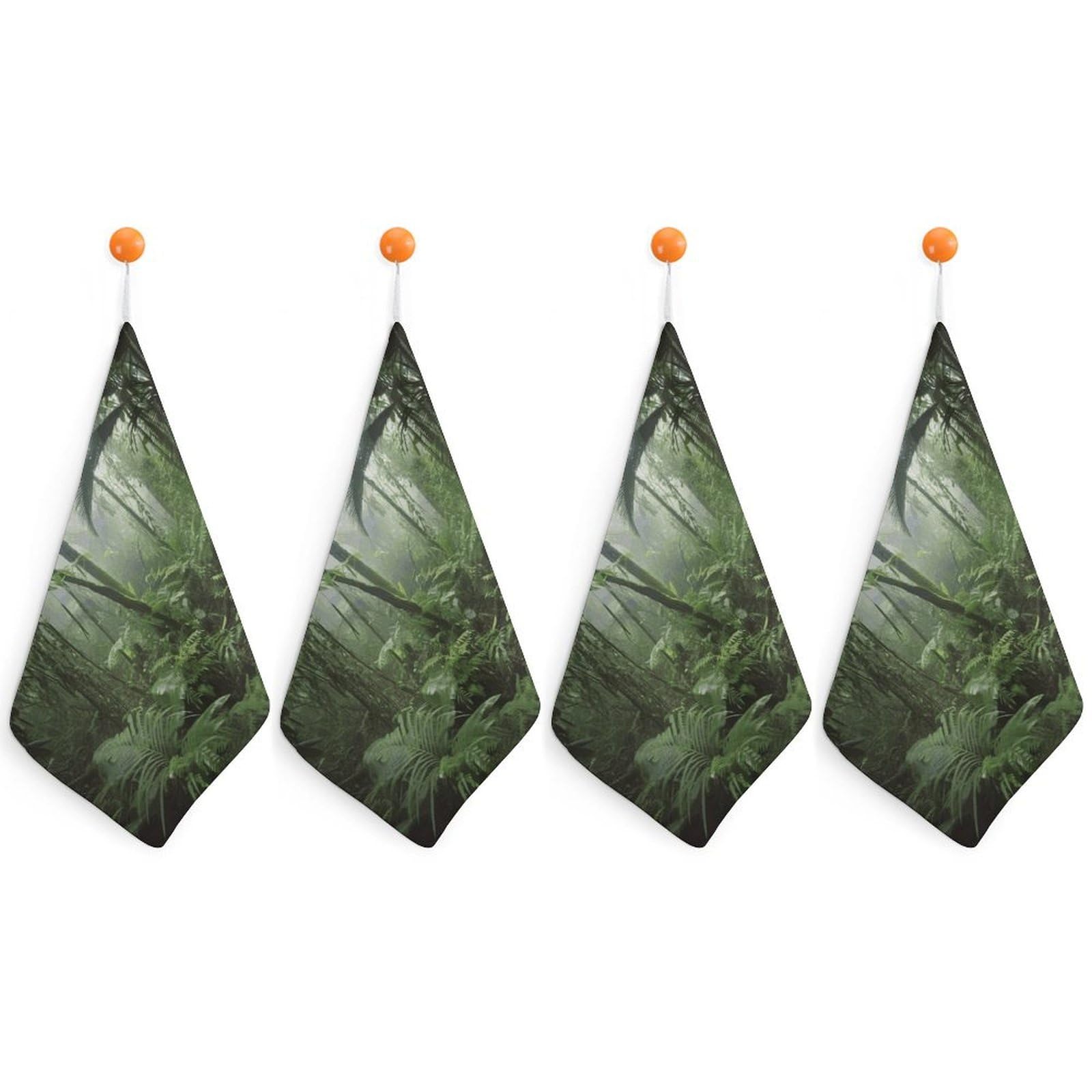 LDGSUPH Tropical Rainforest Hand Towels Fashion Hand Face Towel with Hanging Strap Absorbent Soft Decorative Towel Fade Resistant Cozy Face Cloths for Kitchen Gym Bathroom Towels 4PCS