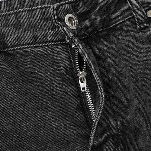 Men's American Style Jeans Washing Patchwork Deconstruction Worn-Out Straight Bottom Tide Wide Leg Denim Pants3