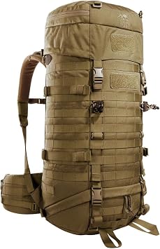 Tasmanian Tiger TT Base Pack 52 Modular Expandable Backpack 52 L to 65 L Volume Trekking Backpack with Molle System and Removable Waist Belt Coyote Brown